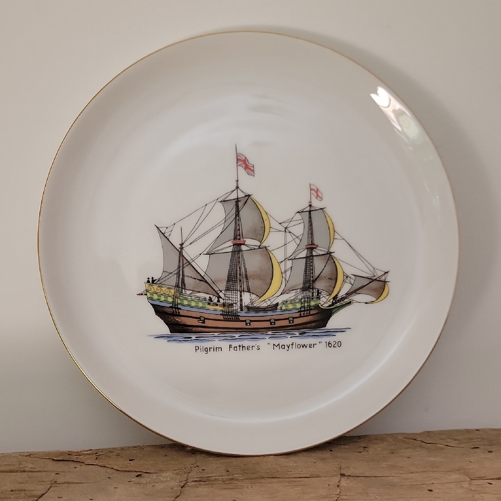 Vintage Baronet China Mayflower - Pilgrim Fathers 'Mayflower' Decorative Plate